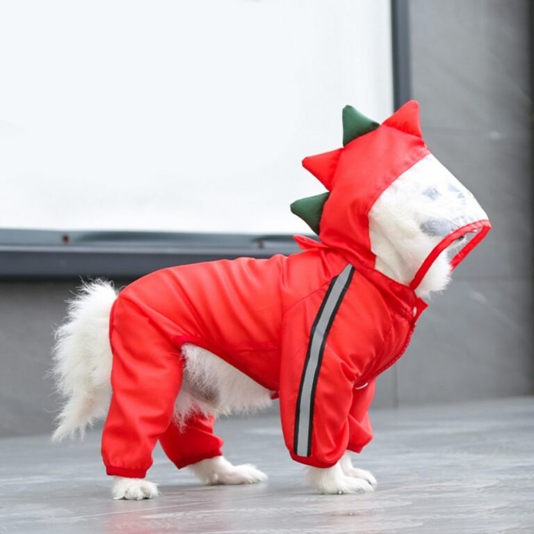 Gabardina impermeable roja para mascotas - Imagen 4