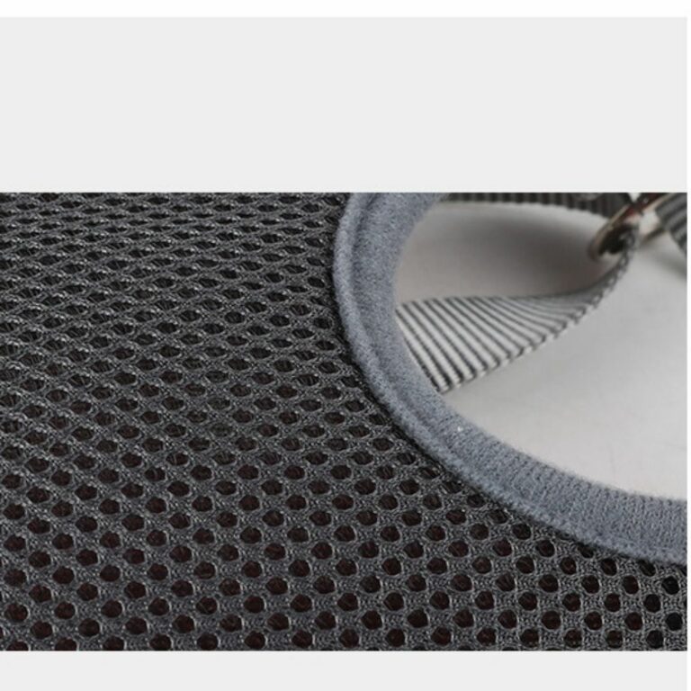 Pechera de cuadros azul y gris con correa para mascotas - Imagen 3