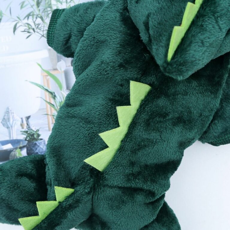 Sudadera con diseño de dinosaurio verde para mascotas - Imagen 3