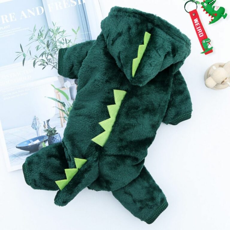 Sudadera con diseño de dinosaurio verde para mascotas - Imagen 4