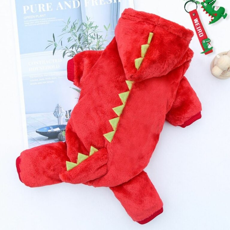 Sudadera con diseño de dinosaurio rojo para mascotas - Imagen 2