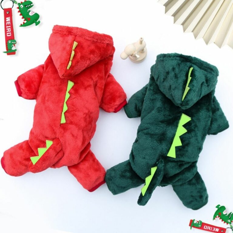 Sudadera con diseño de dinosaurio verde para mascotas - Imagen 8