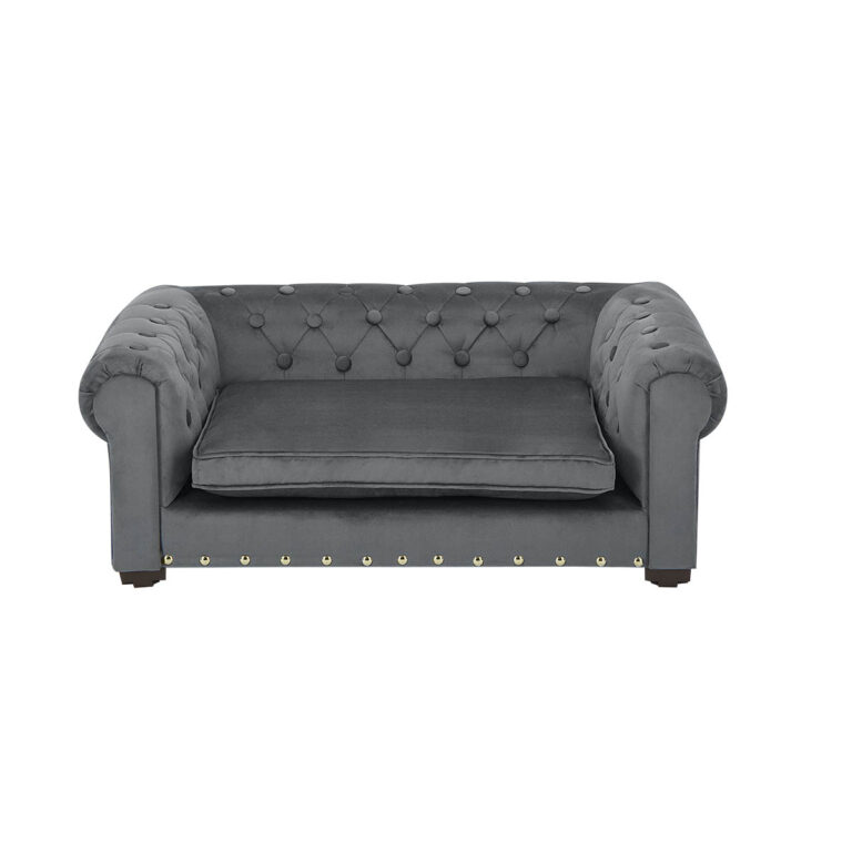 Cama Capitonada Gris - Imagen 2