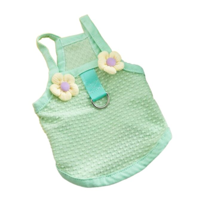 Maypet | Vestido para mascota en color verde con detalles de flor