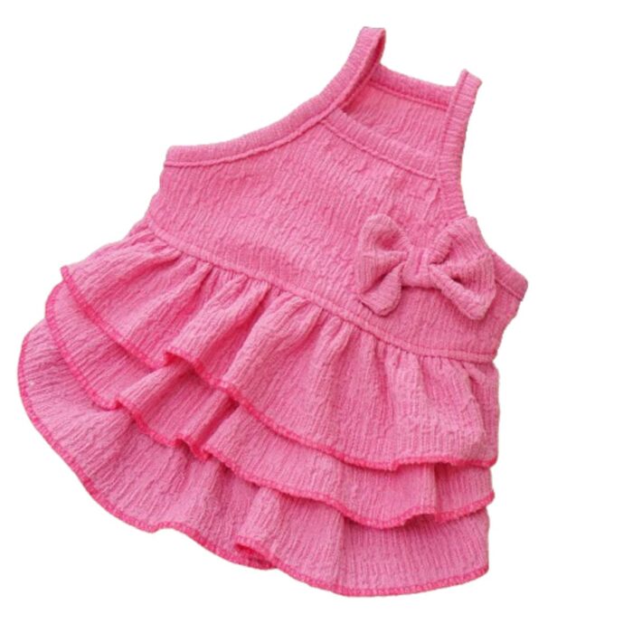 Maypet | Vestido de verano para mascota de olanes rosa