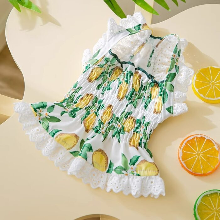 Maypet |Vestido para mascota de verano con decoración de limones - Imagen 5