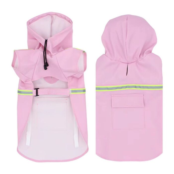 MAYPET |Gabardina para mascota con gorro y cinta reflejante. - Imagen 2