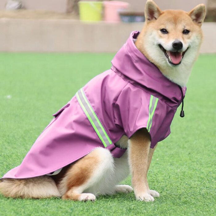 MAYPET |Gabardina para mascota con gorro y cinta reflejante. - Imagen 4