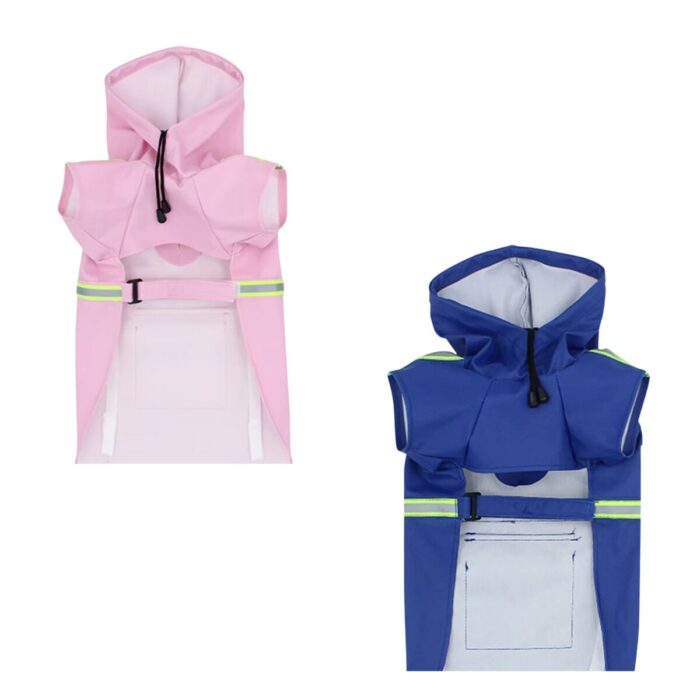 MAYPET |Gabardina para mascota con gorro y cinta reflejante.
